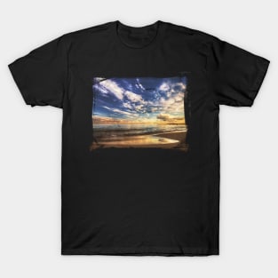 Sunset Clouds over the Ocean with Brushed Border T-Shirt